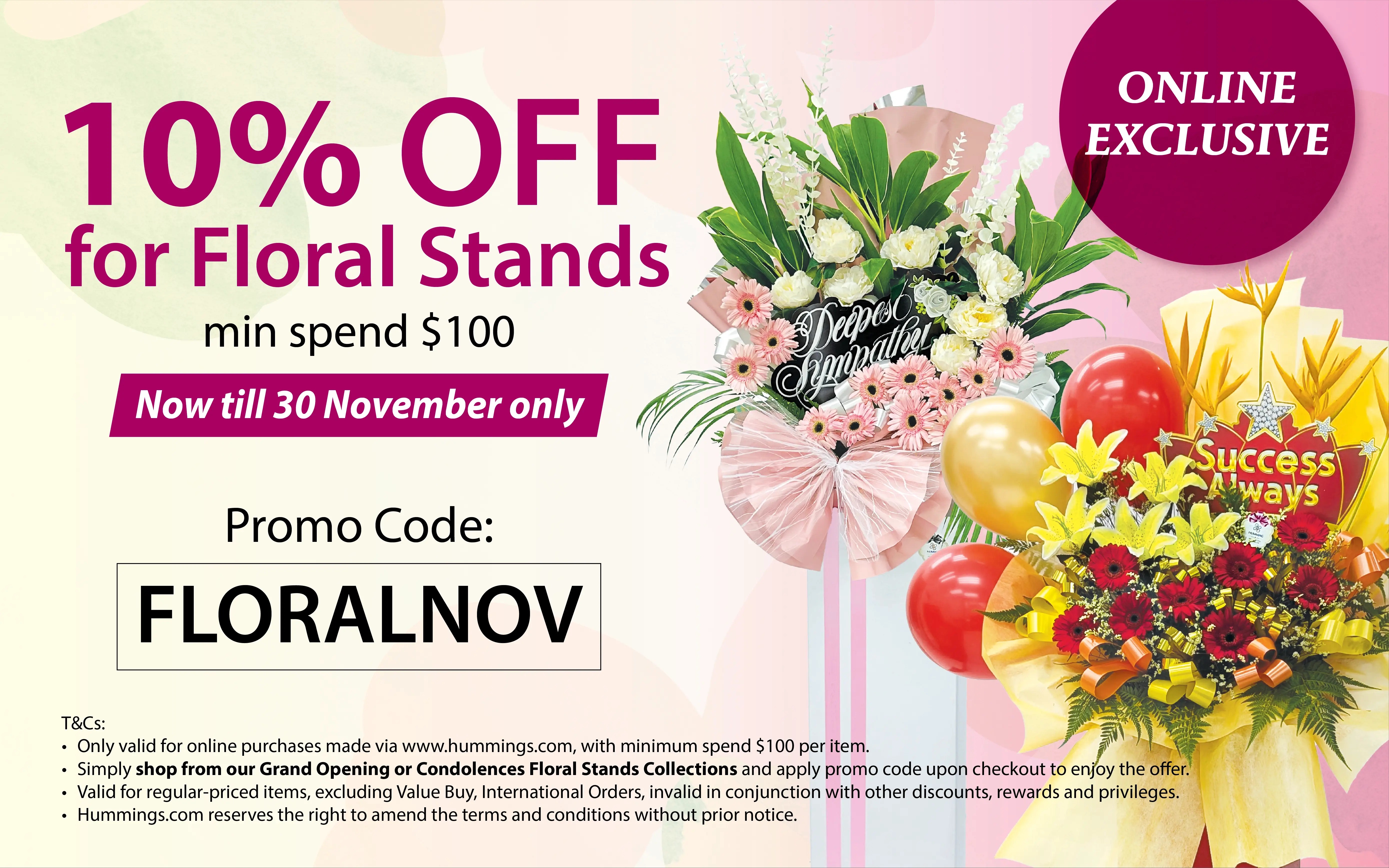 10% OFF FLORAL STANDS